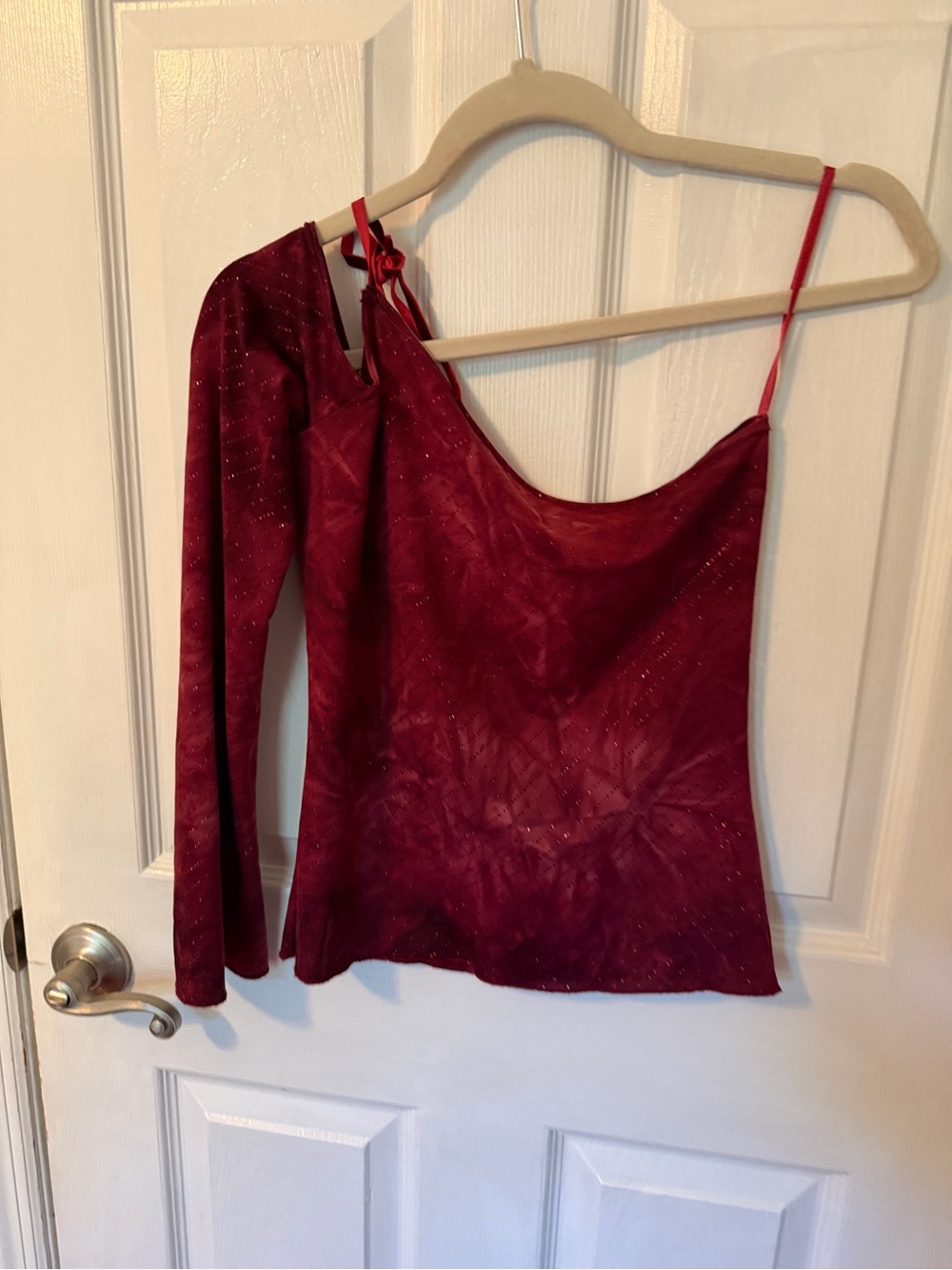 Kookai One Shoulder Red Top